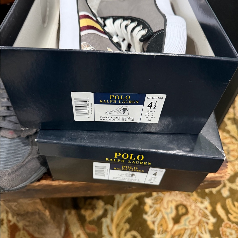 Polo by Ralph Lauren Solomon bear Dark Gray and Black Kids Shoes‎